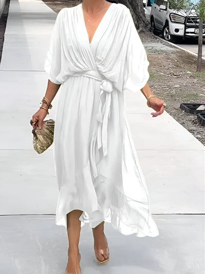 Clara™ | Tie-Waist Midi Dress