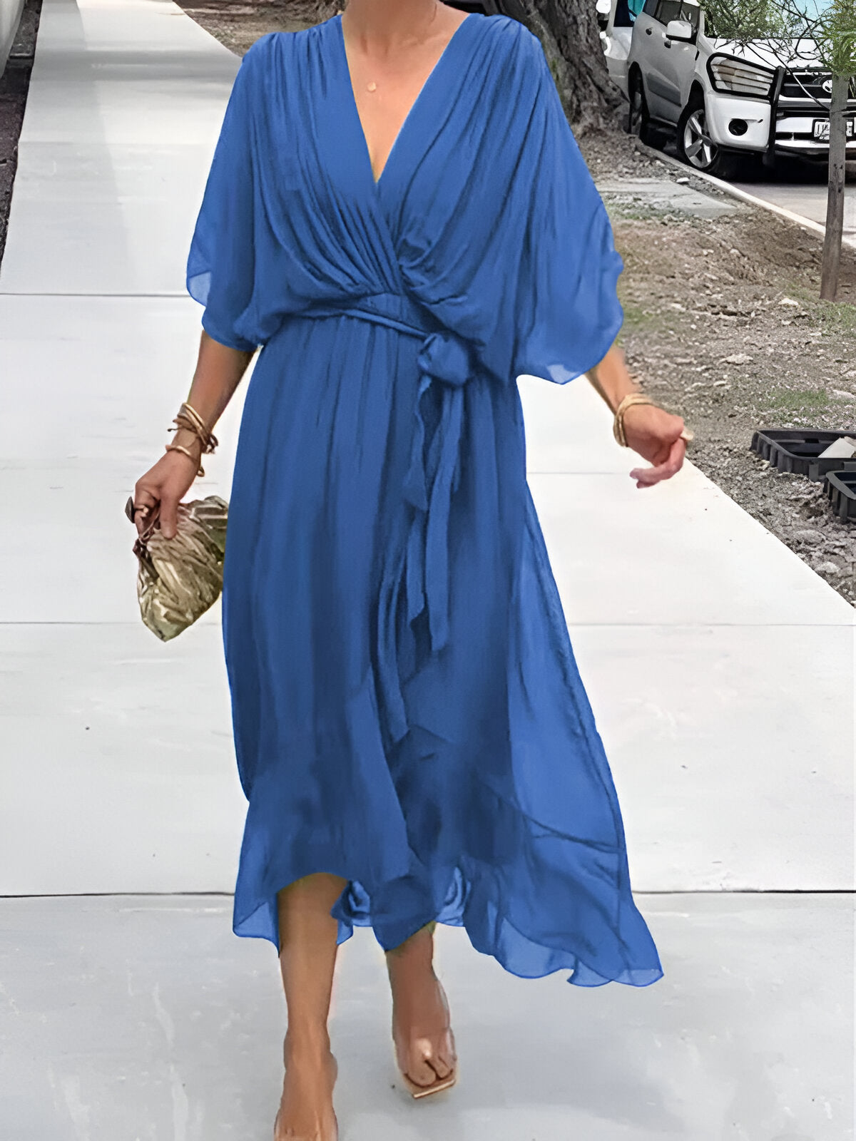 Clara™ | Tie-Waist Midi Dress
