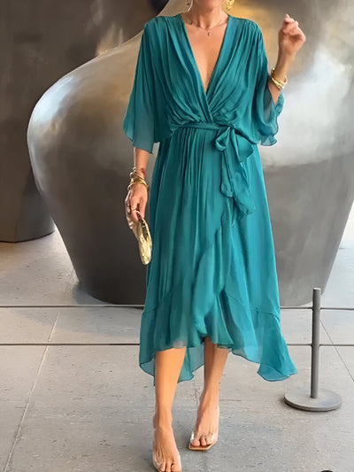 Clara™ | Tie-Waist Midi Dress